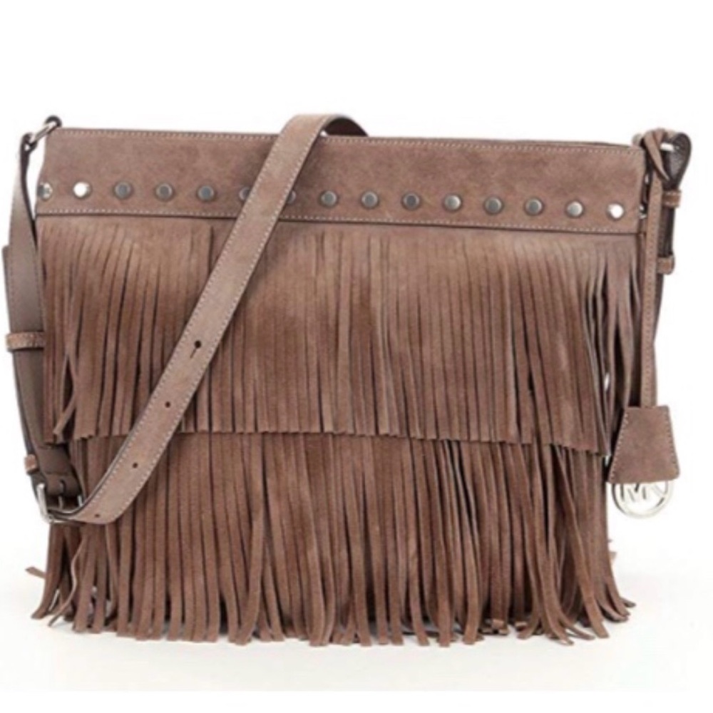 Michael Kors MK  “Billy Fringe” Suede Shoulder Bag/ crossbody bag